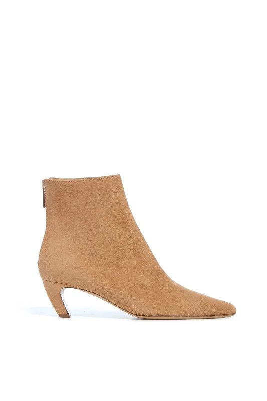 Boots with vibrant frost shades -Clayton Ankle Boot in Dark Camel Suede