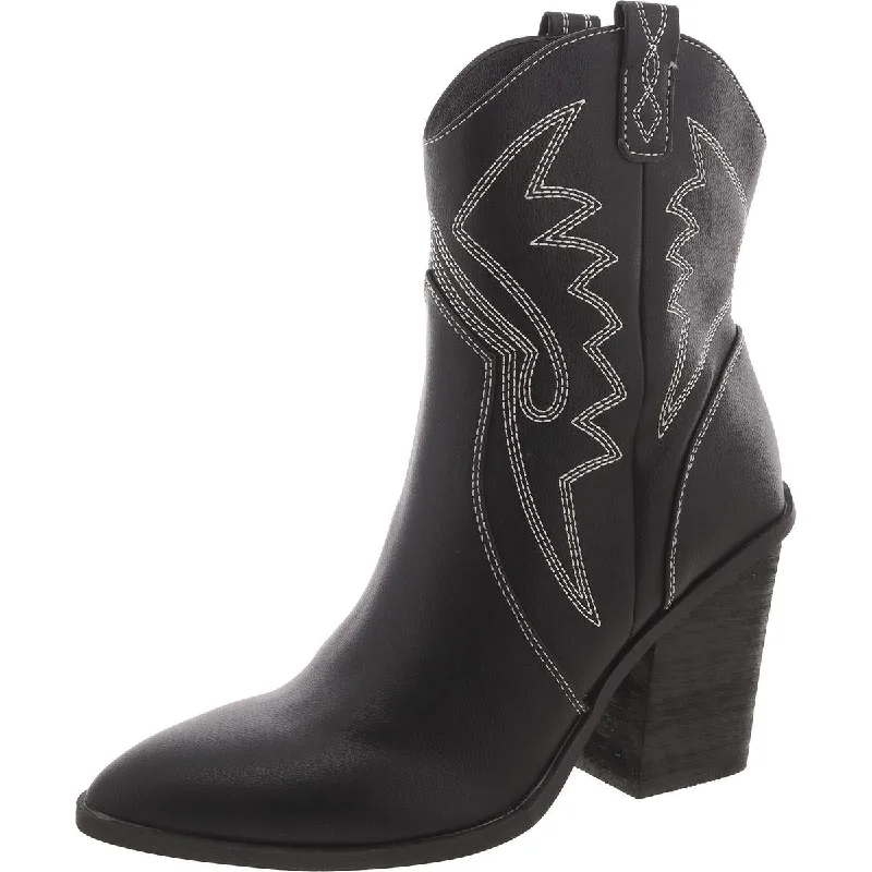 Boots with enhanced grip soles -DV By Dolce Vita Womens Nakeeta Faux Leather Embroidered Cowboy, Western Boots