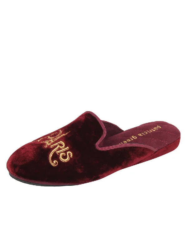 Slippers with puffy linings -Paris France Velvet Slipper