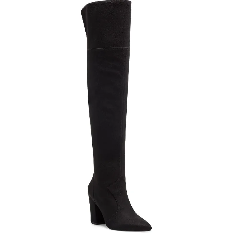 Boots with plush heel padding -Jessica Simpson Womens Faux Suede Zipper Over-The-Knee Boots