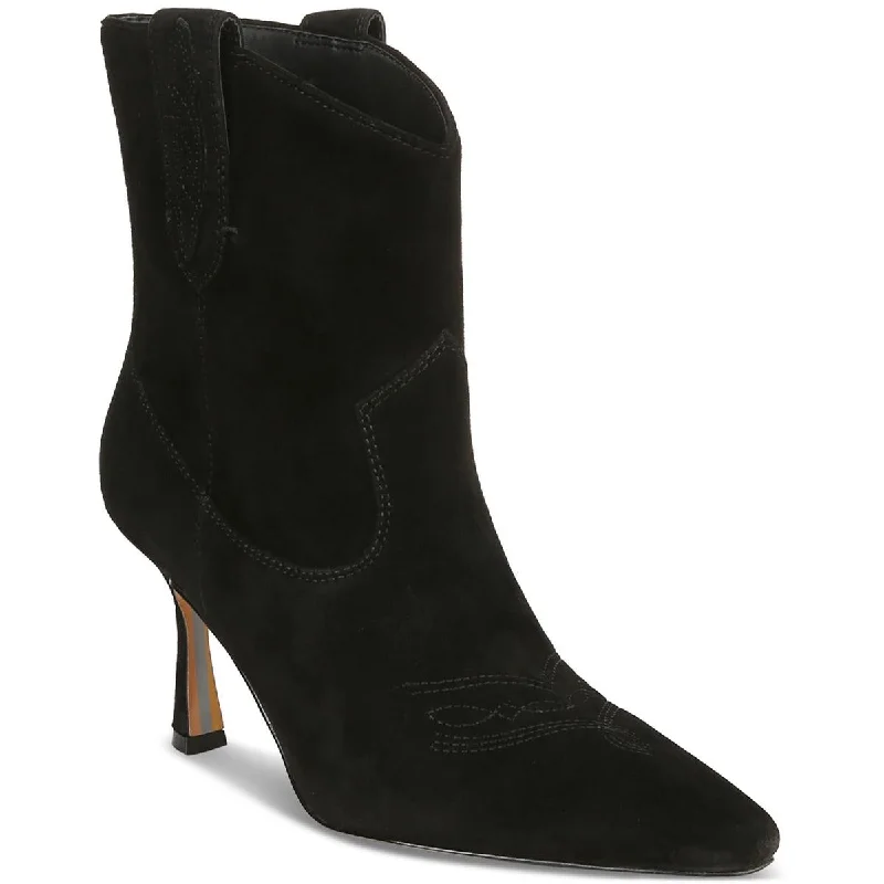 Boots with sturdy heel cushioning -Sam Edelman Womens Moe Suede Pointed Toe Mid-Calf Boots