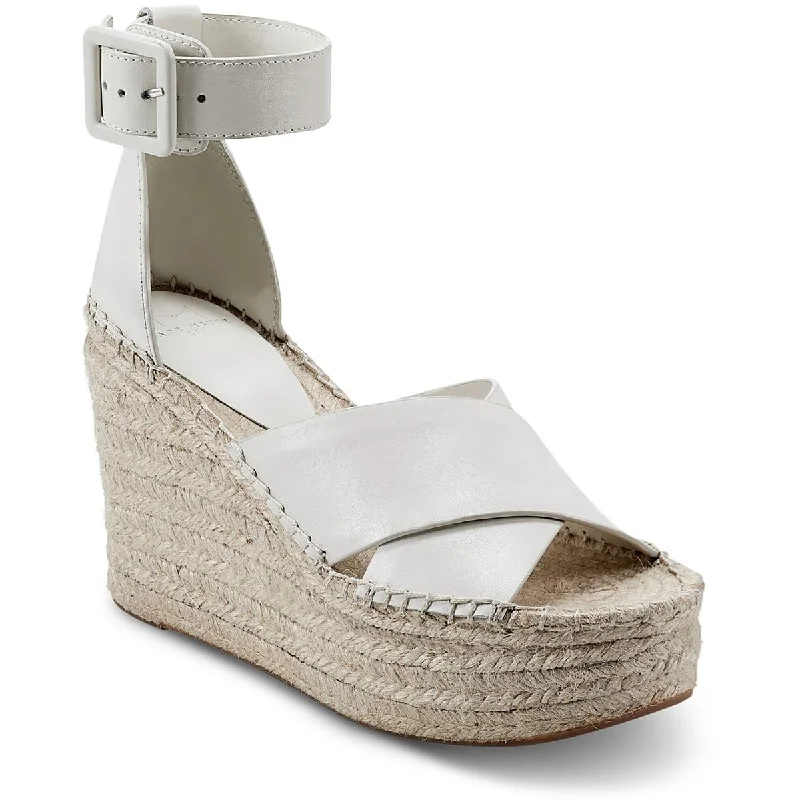 sandals for relaxing days out-Marc Fisher Womens Leather Round Toe Wedge Heels