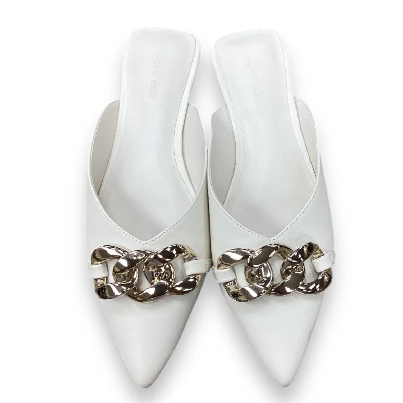 Flats with slimline contours -Shoes Flats By Open Edit In White, Size: 7.5