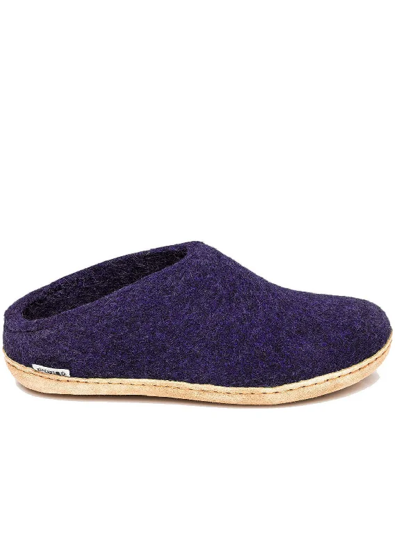 Slippers for chill naps -Glerups Unisex Leather Sole Open Heel Slippers