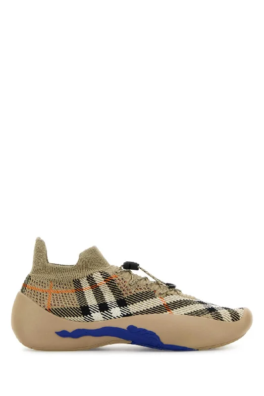 Shoes with vivid weaves -BURBERRY Printed Fabric Neptune Slip-Ons for Men