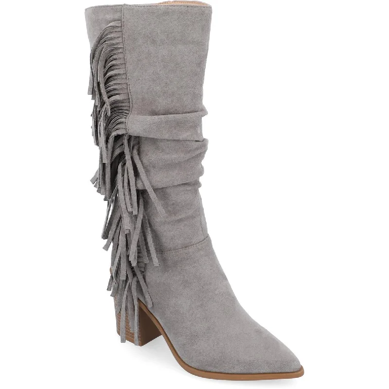 Boots with vibrant frost shades -Journee Collection Womens HARTLY Faux Suede Pointed Toe Mid-Calf Boots