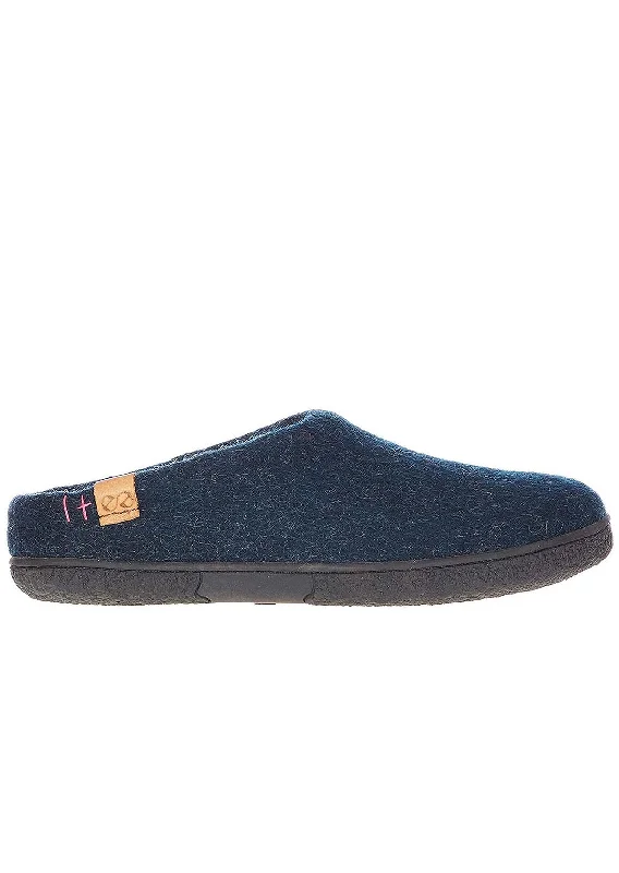 Slippers with cling beds -Wool by Green Unisex Tibet Rubber Sole Open Heel Slippers