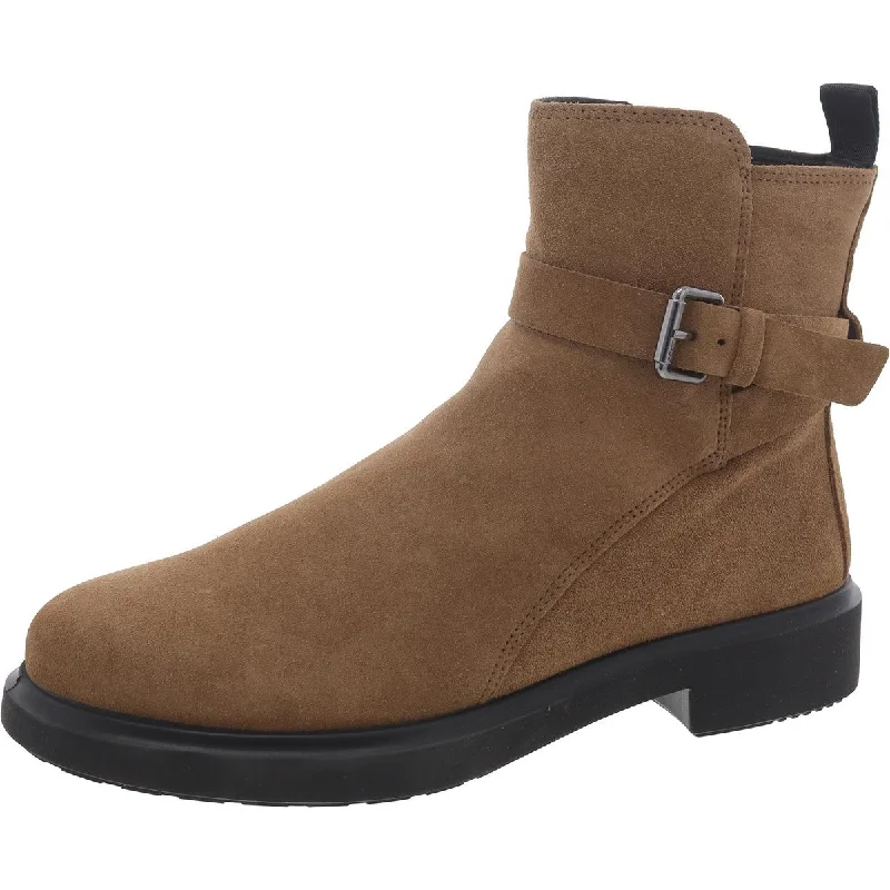 Boots for men with sole strain -ECCO Womens Suede Zipper Mid-Calf Boots