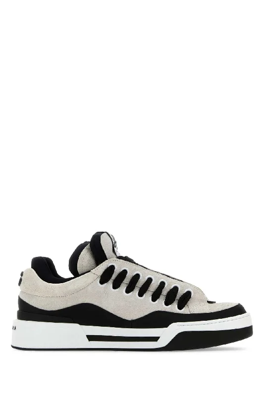 Shoes for gym feasts -DOLCE & GABBANA Two-tone Suede and Rubber New ROME Sneaker