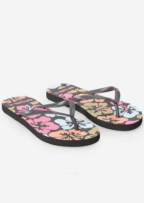 Bespoke slippers with crafty vibes -Rip Curl Women's Hibiscus Heat Bloom Open Toe Slippers