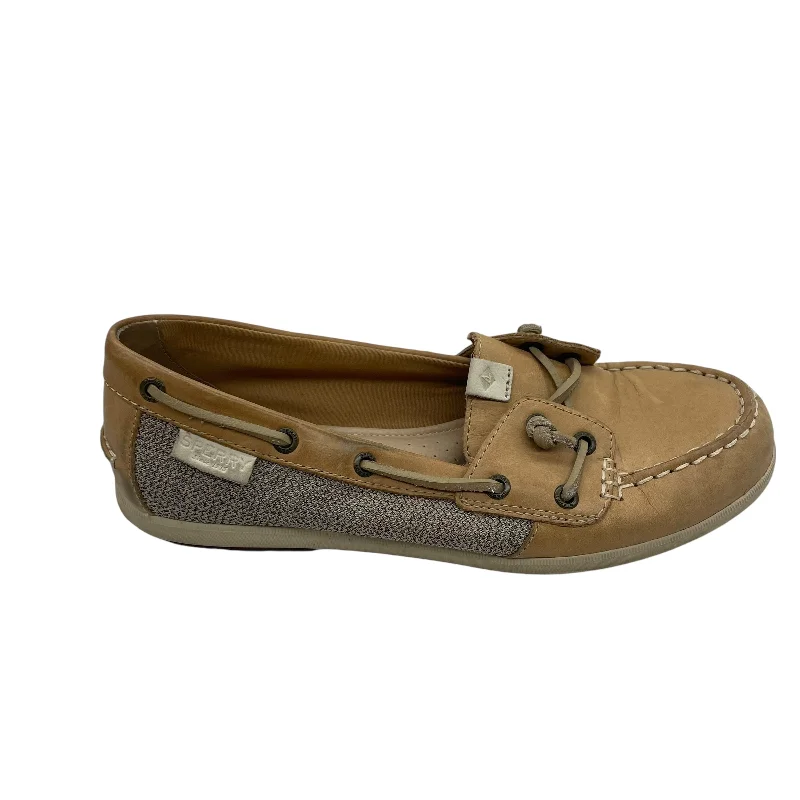 Flats with feather-like weight -Shoes Flats By Sperry In Tan, Size:8