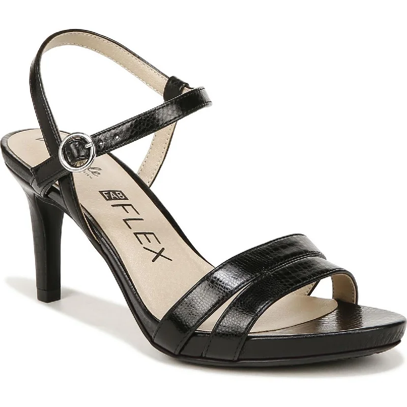 chic sandals with leather finish-LifeStride Womens Miracle Padded Insole Open Toe Ankle Strap