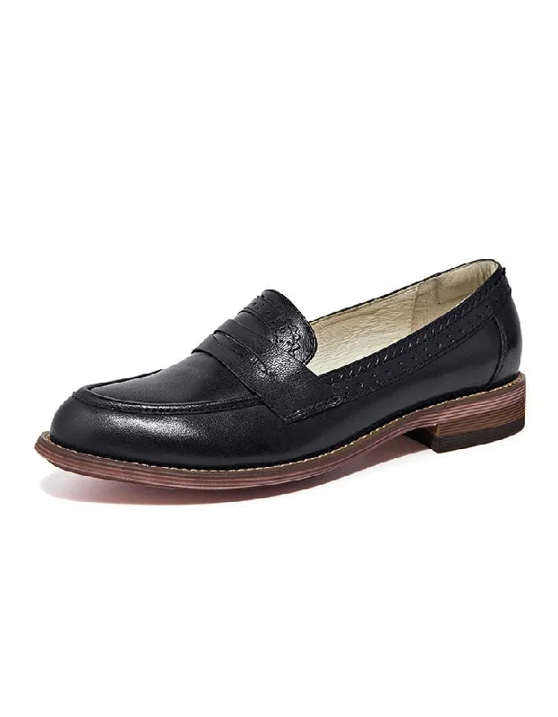 Lightweight loafers for hot evenings-British Style Vintage Oxfords Loafers for Women