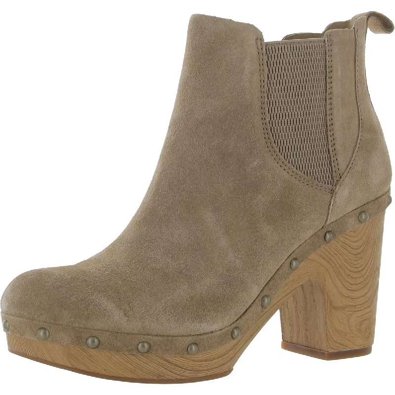 Boots with trendy sole designs -Kork-Ease Womens Deilia Suede Studded Chelsea Boots