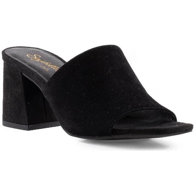 sandals with bead detail-Seychelles Womens Optimum Suede Peep-Toe Mules