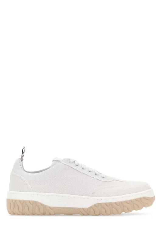 Shoes with snug soles -THOM BROWNE Stylish Canvas Sneaker for Men