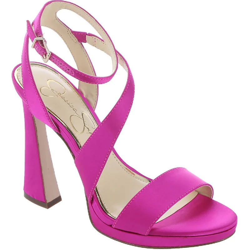 Cushioned high heels for soft evenings-Jessica Simpson Womens Friso  Buckle Ankle Strap Pumps