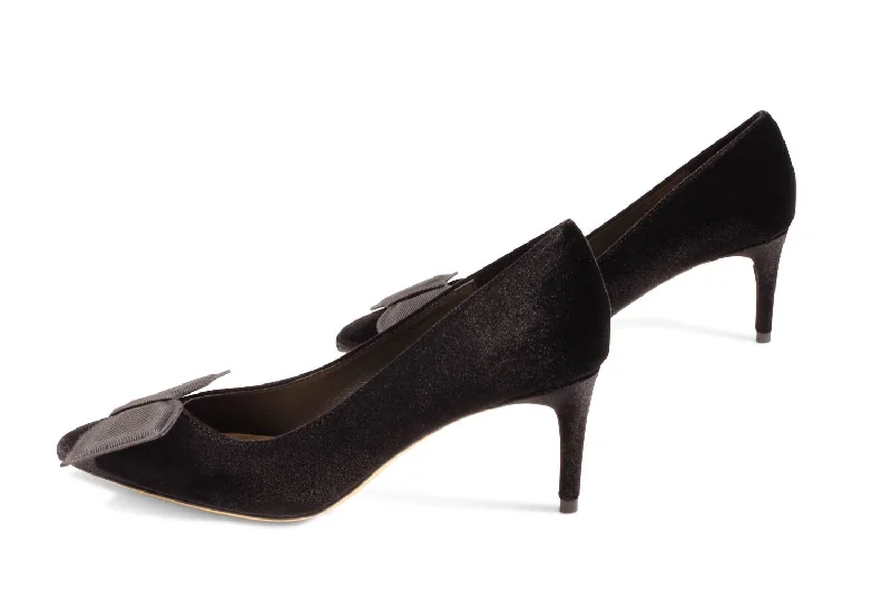 Affordable high heels for family evenings-Elis Heeled Pump In Black Velvet