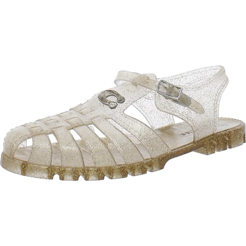 comfortable sandals for long walks-Coach Womens Glitter Jelly Sandals