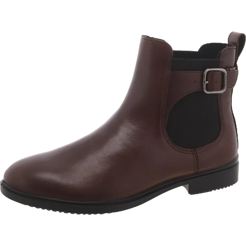 Boots with plush heel cushioning -ECCO Womens Leather Buckle Chelsea Boots