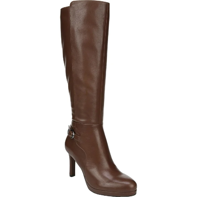 Boots with steady heel padding -Naturalizer Womens Tai Wide Calf Almond Toe Knee-High Boots