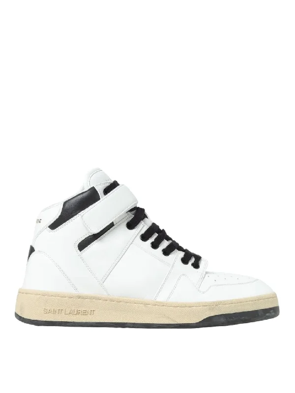 Shoes for easy laps -SAINT LAURENT Lax Mid Top Sneakers for Men