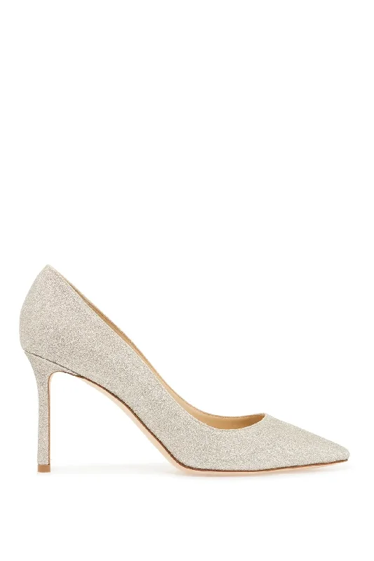 Slip-on high heels for easy evenings-Jimmy Choo Romy 85 Dusty Glitter Pumps