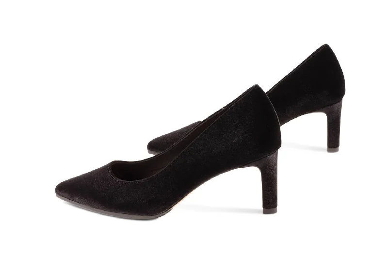 Lightweight high heels for sunny evenings-Rocker Heeled Pump In Black Velvet