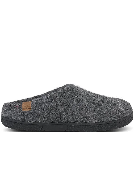 Slippers for easy hush -Wool by Green Unisex Tibet Rubber Sole Open Heel Slippers