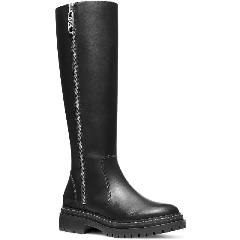 Boots with tender sole cushioning -MICHAEL Michael Kors Womens REGAN BOOT Faux Leather Side Zipper Knee-High Boots