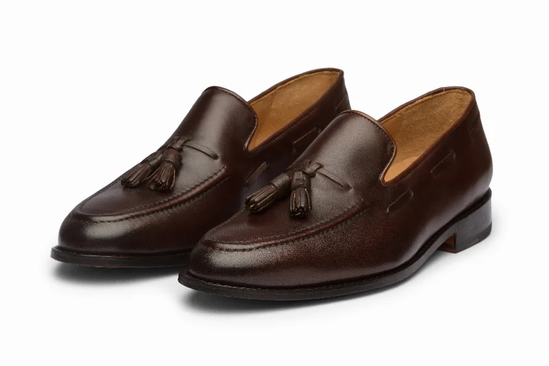 Durable loafers for busy nights-Tassel Loafers - Dark Brown