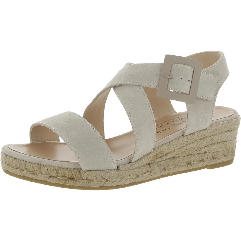 sandals with summer-ready design-Eric Michael Womens Lago Suede Espadrille Wedge Sandals