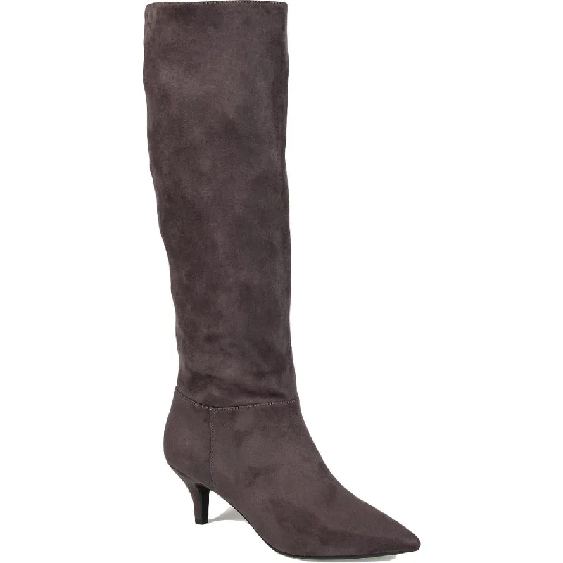 Boots with firm sole cushioning -Journee Collection Womens VELLIA Faux Suede Pull-On Knee-High Boots