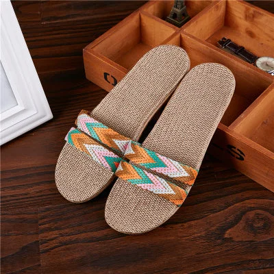 Slippers with knit feel -Bedroom 9 Color Women Home England Style Indoor Ladies House Slipper