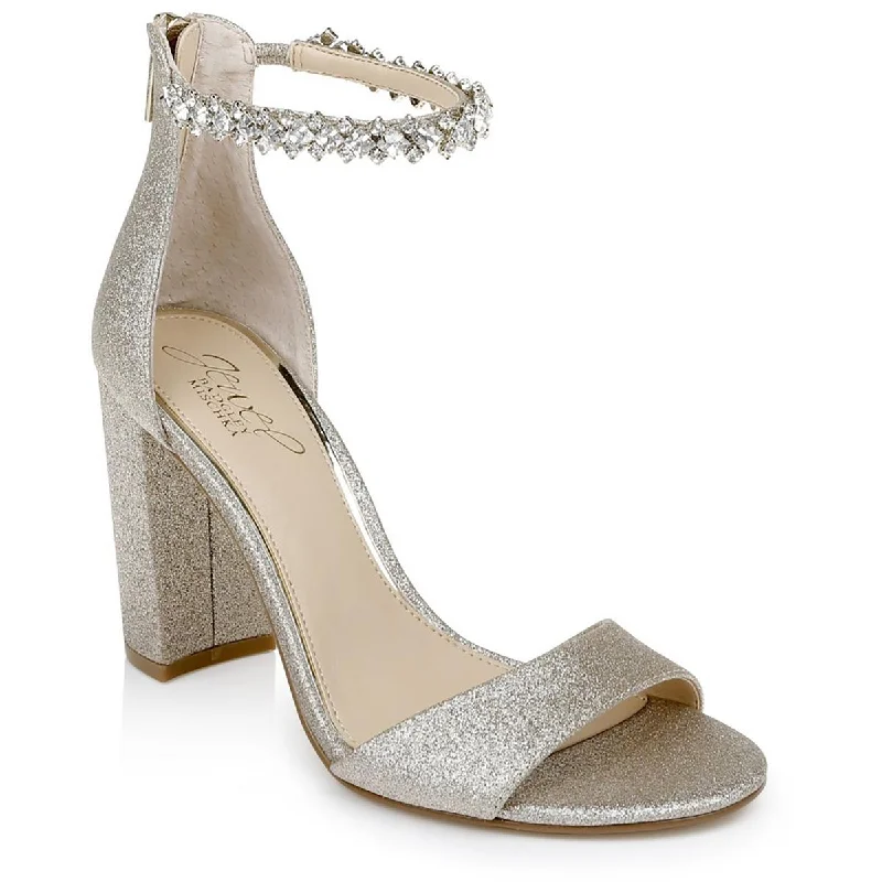 Best high heels for summer evenings-Jewel Badgley Mischka Womens Louise Glitter Dressy Pumps