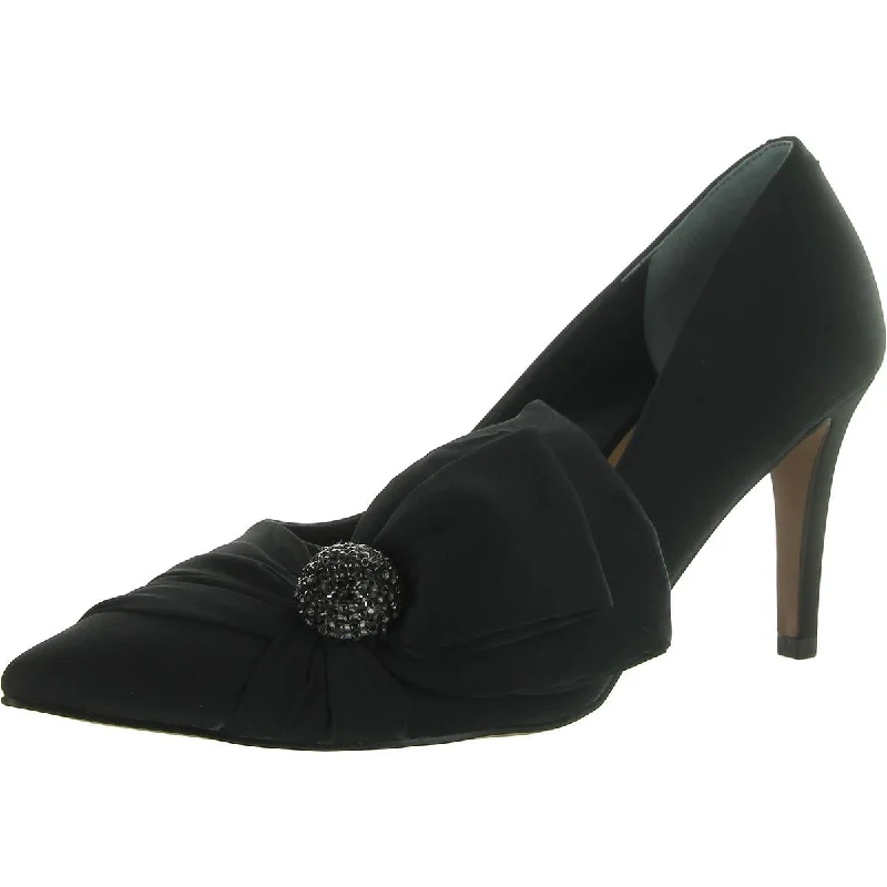 Cushioned high heels for gentle evenings-Womens Satin Pointed toe Pumps