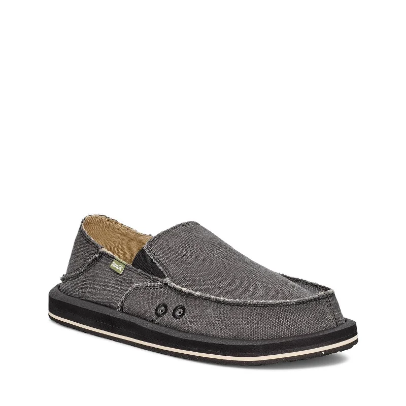 Fashionable loafers for warm nights-Men's Shoes Sanuk DONNY Slip On Sidewalk Surfers Loafers 1158512 CHARCOAL