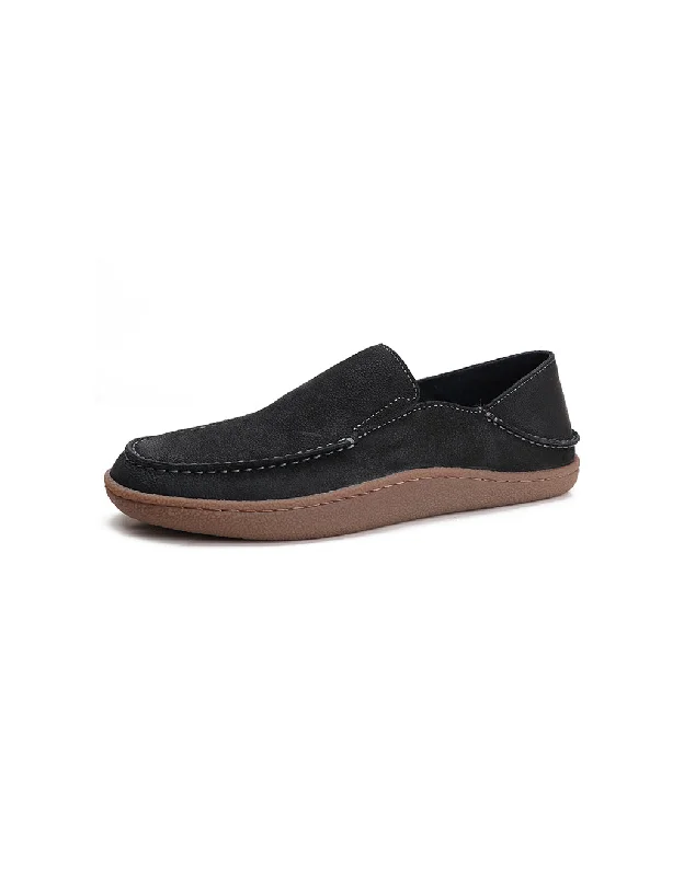 Premium loafers for classy nights-Real Leather Comfortable Suede Men's Loafers 38-44