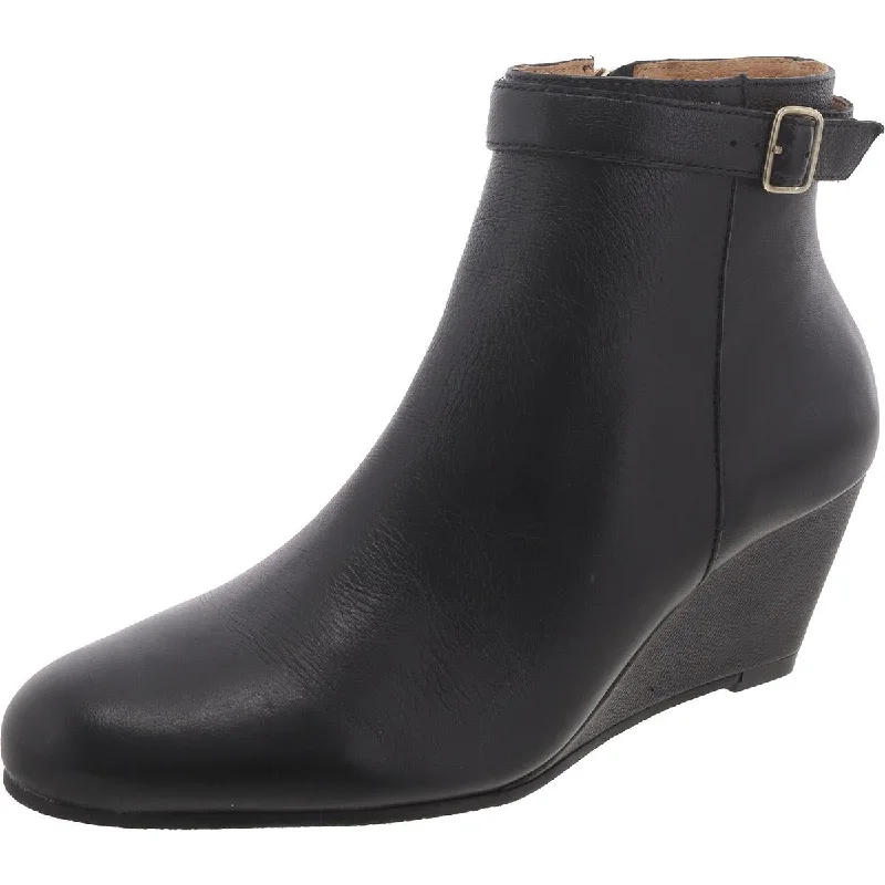 Boots with thick padded heels -Jack Rogers Womens Willa Wedge Bootie Leather Wedges Mid-Calf Boots