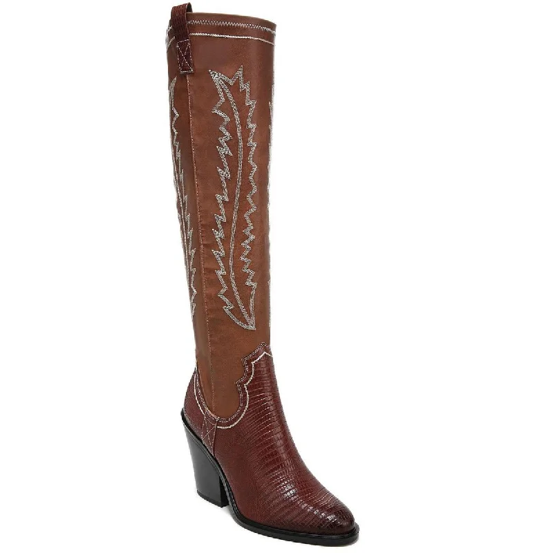 Boots for women with tender ankles -Franco Sarto Womens Glenice  Embroidered Cowboy, Western Boots