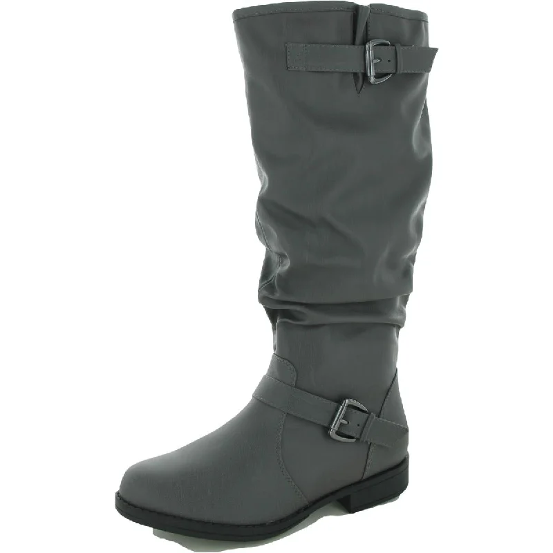 Boots for sunny frost vibes -Journee Collection Womens WCSTORMY Faux Leather Wide Calf Knee-High Boots