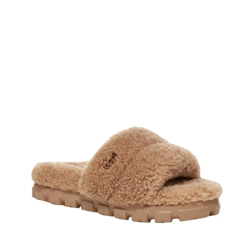 sandals with durable material-Women's Shoes UGG COZETTA CURLY Slipper Slide Sandals 1130838 CHESTNUT