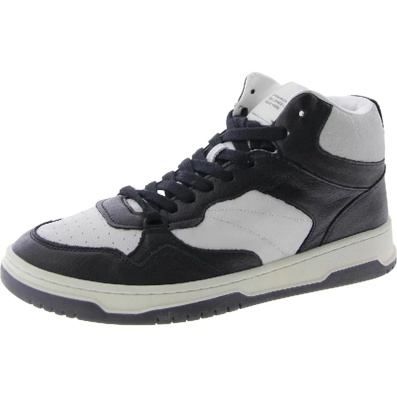 Shoes with impact dampening -Steve Madden Mens Ely Leather Activewear High-Top Sneakers