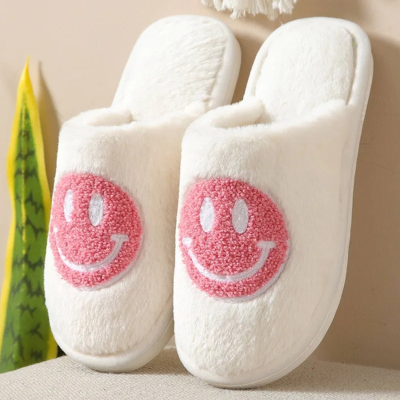 Slippers for flex calm -Smiley Face Fuzzy Slippers