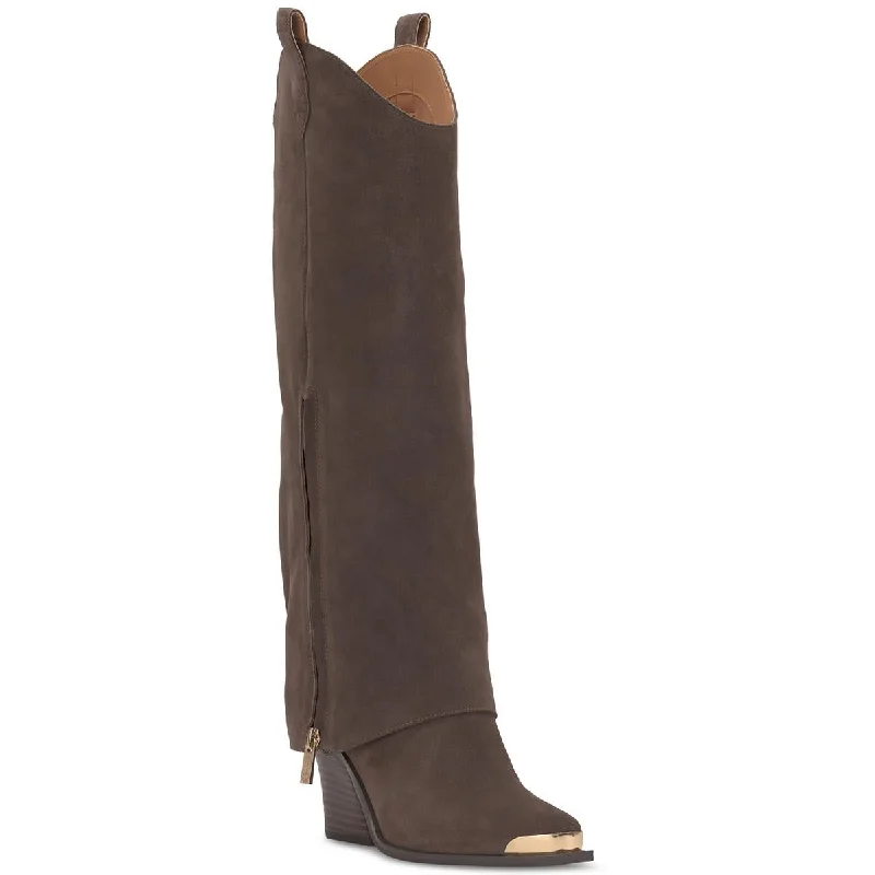 Boots for casual snow lunches -Jessica Simpson Womens Astoli Faux Suede Embellished Cowboy, Western Boots