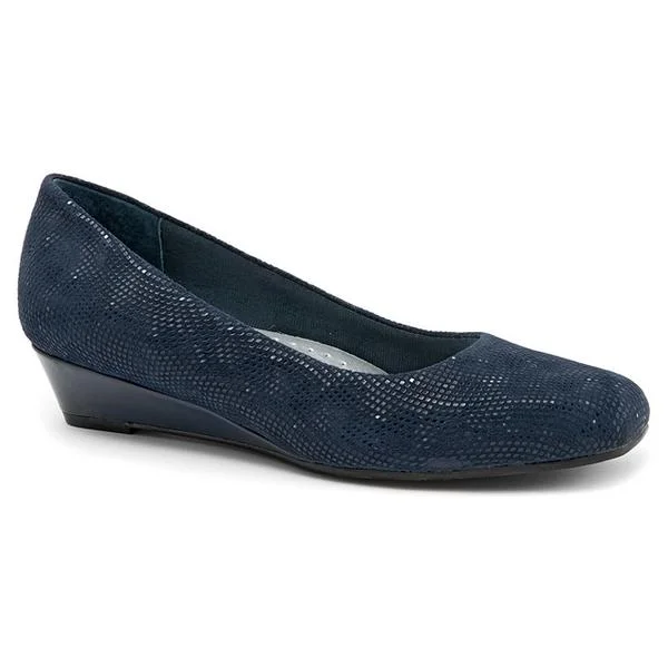 Trotters Lauren Navy 3D Patent Suede (Women's)