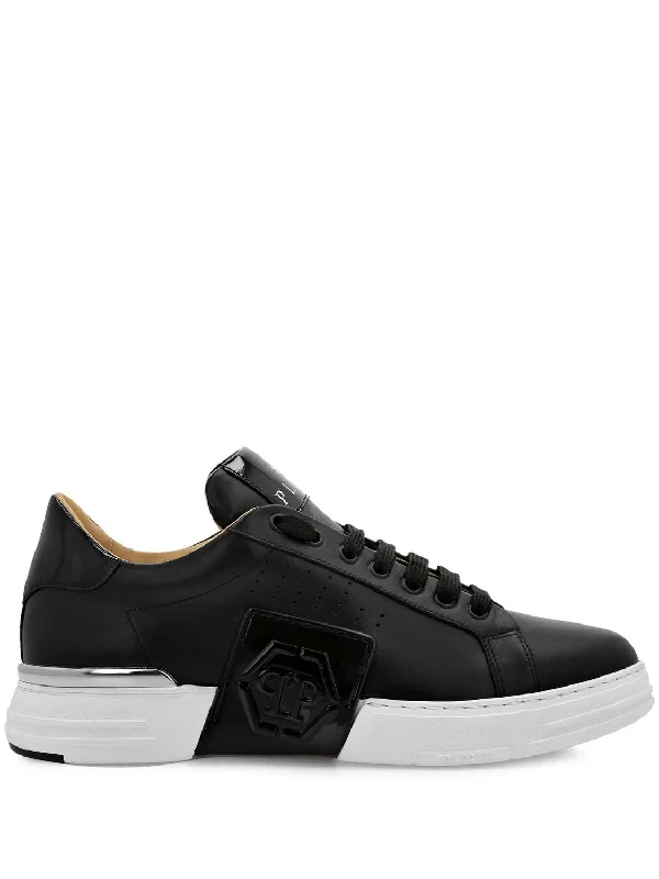 Olive shoes for earthy looks -PHILIPP PLEIN Logo-Appliquéd Lace-Up Sneakers for Men