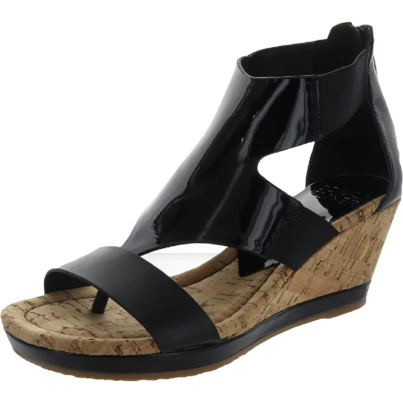 sandals for outdoor explorations-Donald J. Pliner Womens Maraa       Patent Leather Thong Wedge Sandals