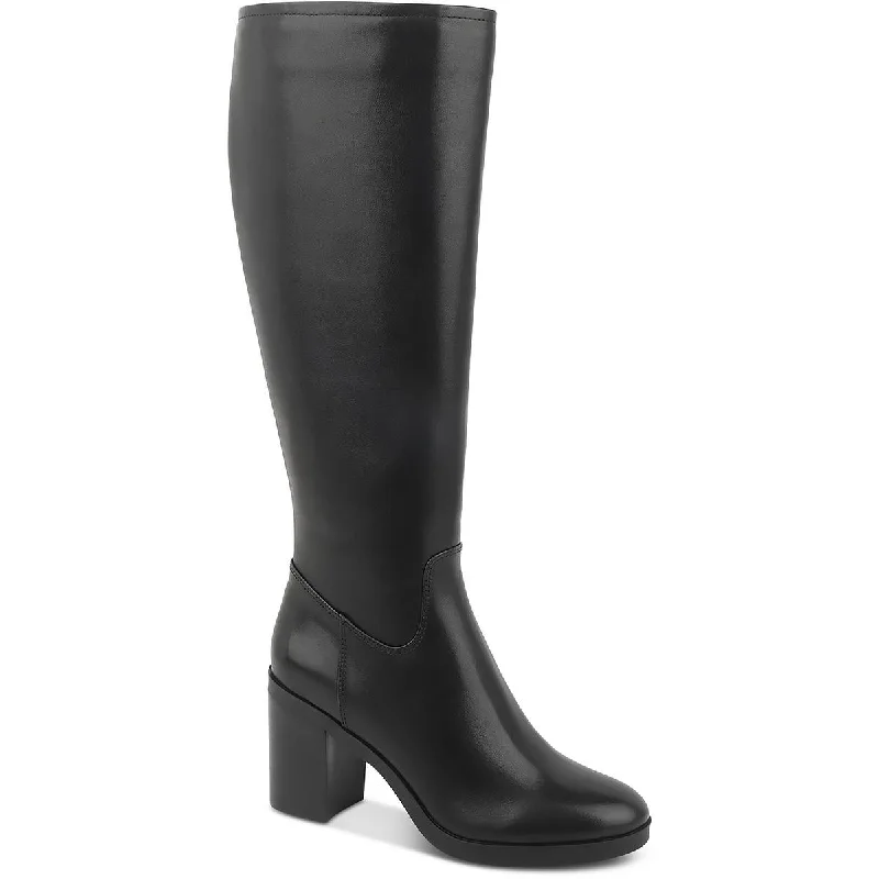 Boots for quiet snow strolls -Kenneth Cole New York Womens  VERONICA Leather Block heel Knee-High Boots