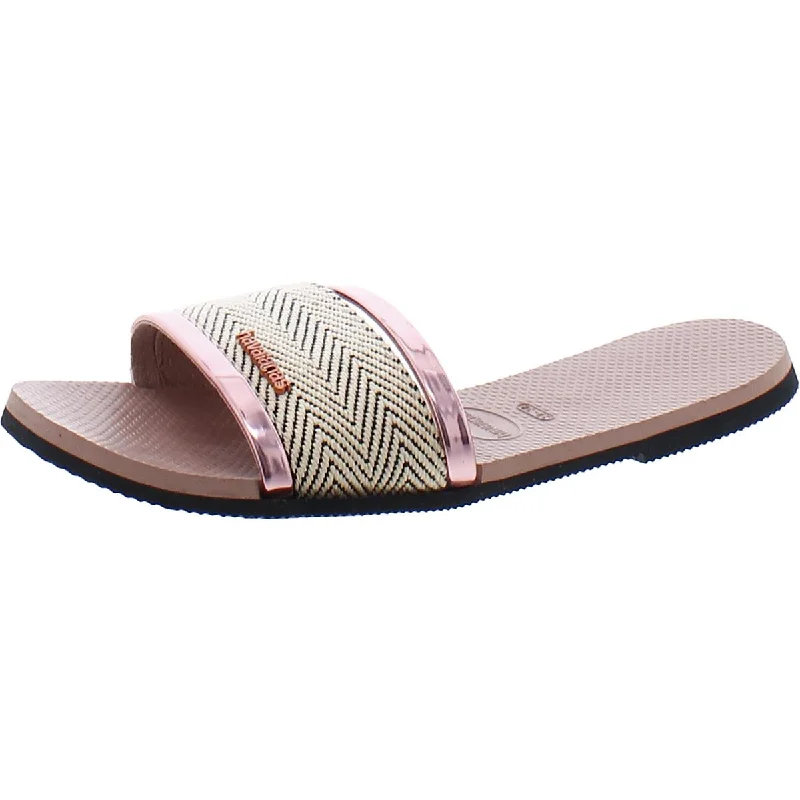 sandals with straps for perfect fit-Havaianas Womens Laceless Woven Slide Sandals